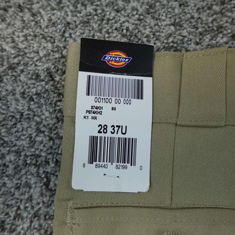 NEW Dickies Pants Mens 28X37 Brown Khaki Beige Tan 874 Chino Trouser Flat Front